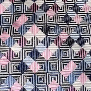 PEACOCK Brand Pink Grey‎ Blue Black Woven Checkered Unique Silk Tie